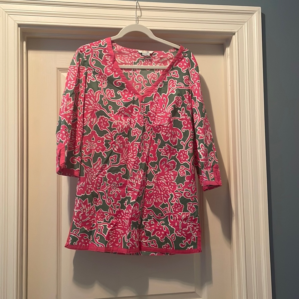 Boden Pink and Green Tunic
